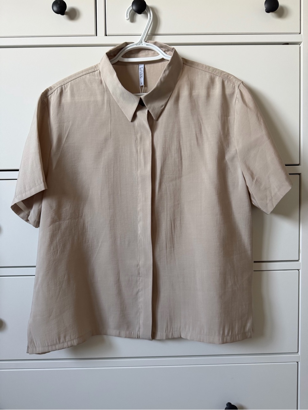 Tiffosi Short-Sleeve Button-Up Shirt in Beige